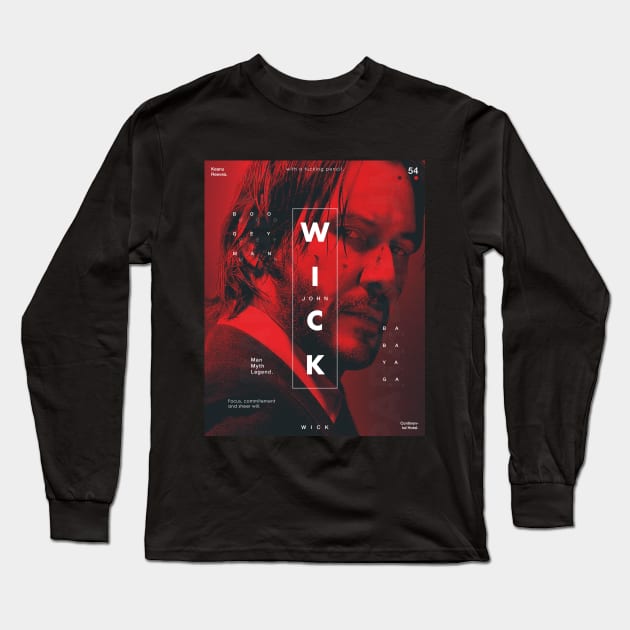 John Wick tribute poster Long Sleeve T-Shirt by rahalarts